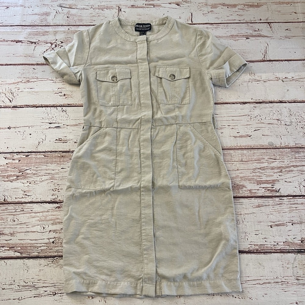 Frank Lyman Montréal Designs Utility‎ Dress Size 4 Women Made In Canada Khakis